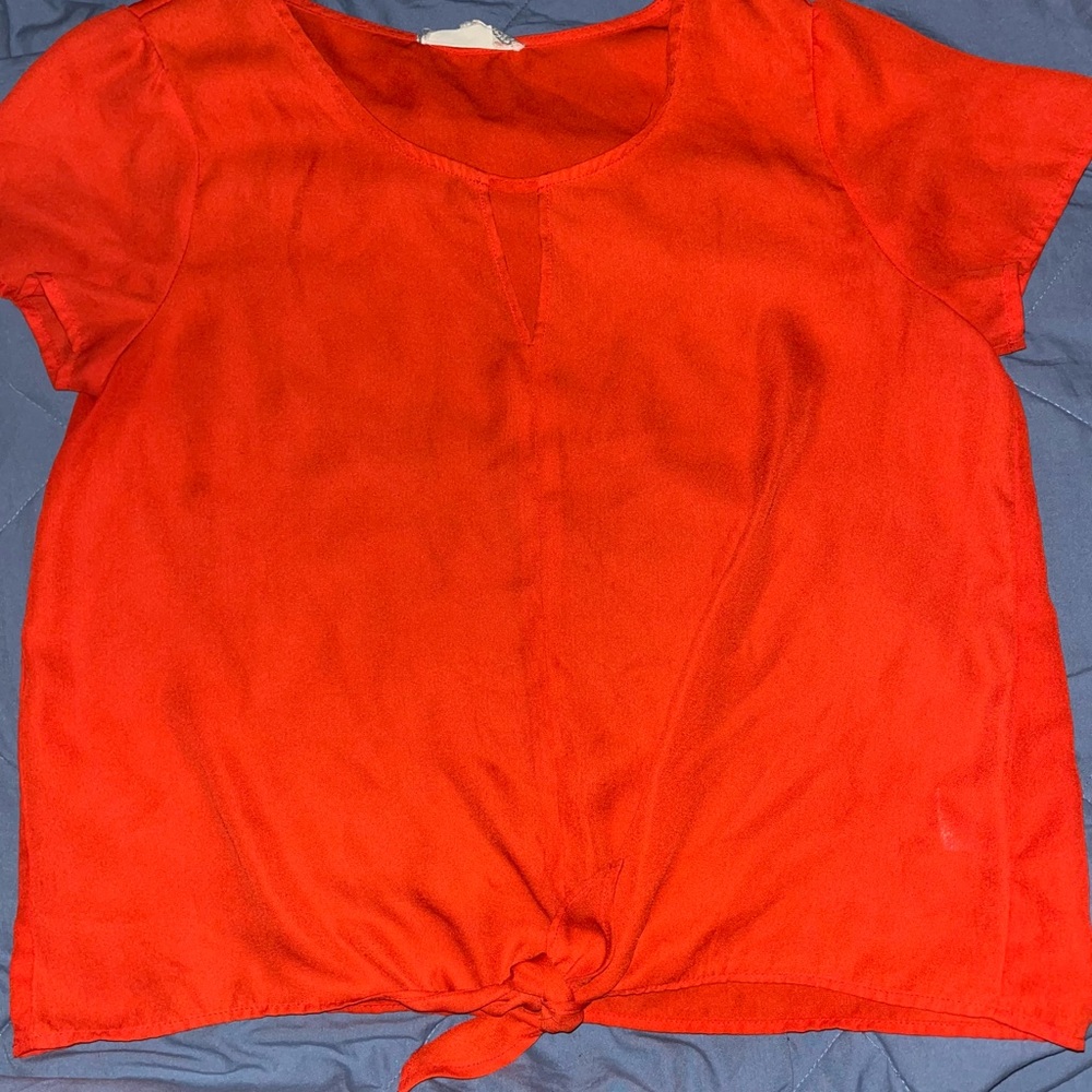 Women's Red Tie-Front Top